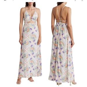 MAAJI Countryside Aurora Floral Maxi Dress Cutout NEW sz medium